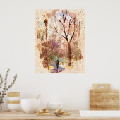 Poster Peinture Abstraite des aquarelles forestières (Cuisine)