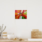 Poster Peinture Abstraite d'expressionnisme jaune rouge (Cuisine)