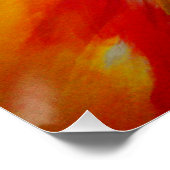 Poster Peinture Abstraite d'expressionnisme jaune rouge (Coin)