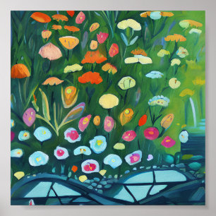 Poster Peinture Abstraite du jardin