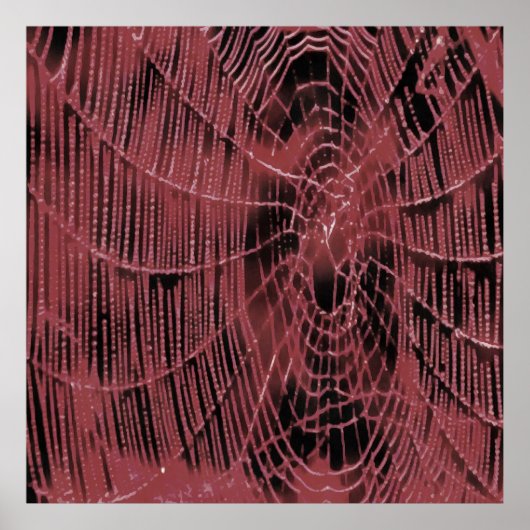 Poster Peinture Abstraite D'Un Cobweb Magenta Rose (Devant)