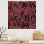 Poster Peinture Abstraite D'Un Cobweb Magenta Rose (Cuisine)