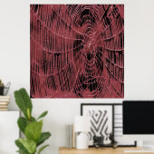 Poster Peinture Abstraite D'Un Cobweb Magenta Rose (Bureau à domicile)