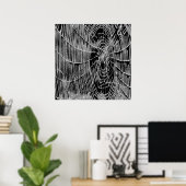 Poster Peinture Abstraite D'Une Cobweb Blanc Gris Sur Noi (Bureau à domicile)