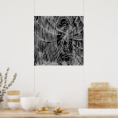 Poster Peinture Abstraite D'Une Cobweb Blanc Gris Sur Noi (Cuisine)