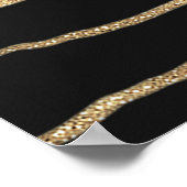 Poster Peinture Abstraite en marbre noir or (Coin)