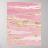Peinture Abstraite en marbre rose or