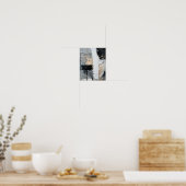 Poster Peinture Abstraite en noir, blanc et or (Cuisine)