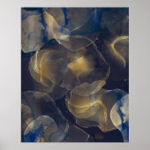 Poster Peinture Abstraite en or noir Fluide (Devant)