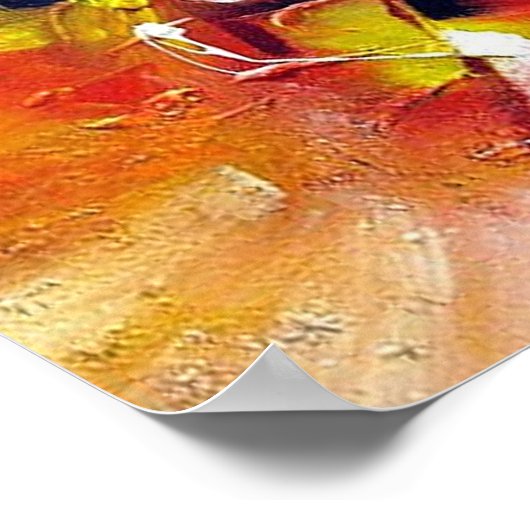 Poster Peinture Abstraite expressionniste colorée (Coin)