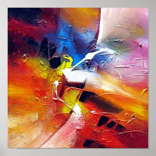 Poster Peinture Abstraite expressionniste colorée