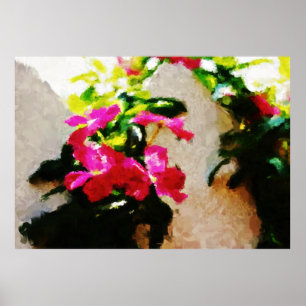 Poster Peinture Abstraite   Fleurs de printemps