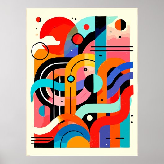 Poster Peinture Abstraite | Formes Géométriques (Devant)