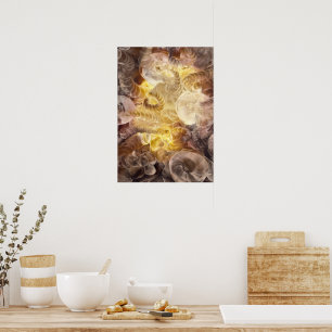 Poster Peinture Abstraite Luminescente aux Tons de la Ter