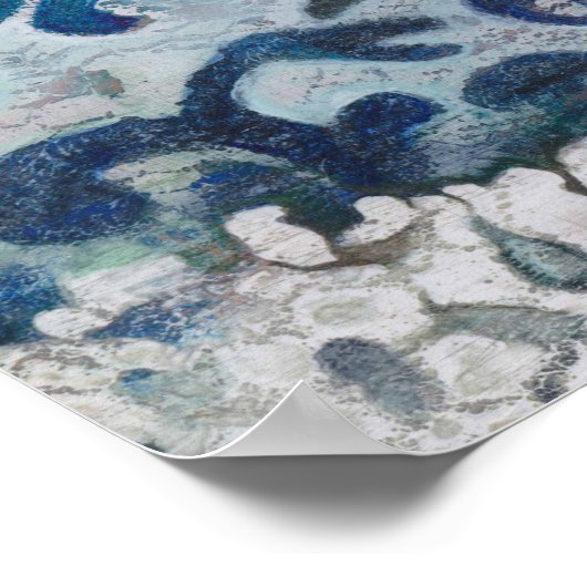 Poster Peinture Abstraite Moden Imprimer Azure Elegy (Coin)