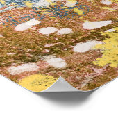 Poster Peinture Abstraite moderne Art moutarde or Turquoi (Coin)