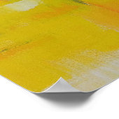 Poster peinture abstraite moderne grise jaune blanc (Coin)
