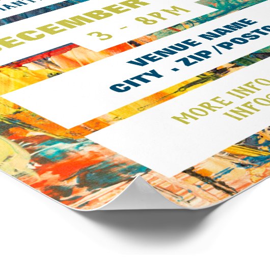 Poster Peinture Abstraite multicolore, exposition d'artis (Coin)