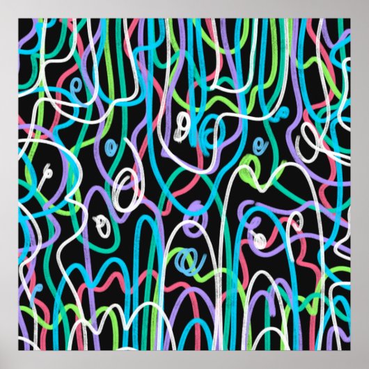 Poster Peinture abstraite néon (Devant)