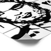 POSTER PEINTURE ABSTRAITE NOIRE ET BLANCHE (Coin)