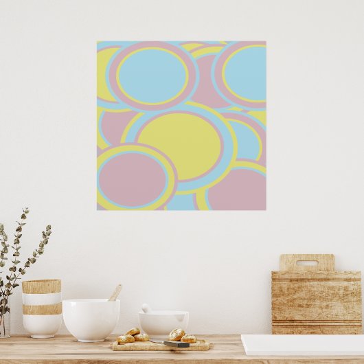 Poster Peinture Abstraite Pastel moderne (Cuisine)
