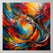 Poster Peinture abstraite perdue dans la forêt qui ressem (Devant)