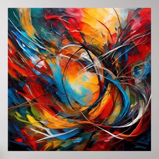 Poster Peinture abstraite perdue dans la forêt qui ressem (Devant)