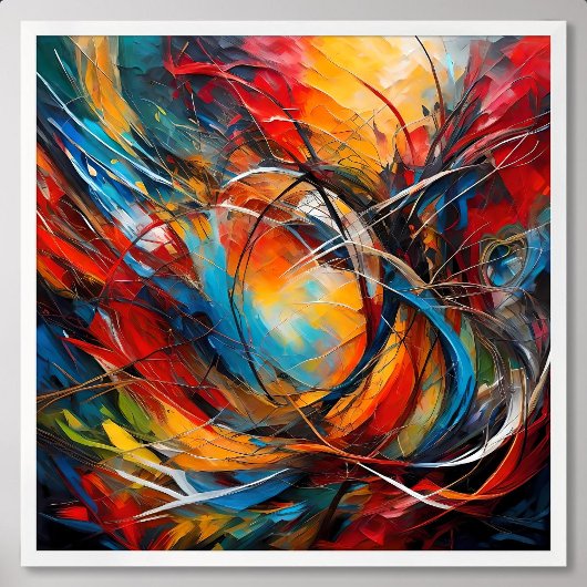 Poster Peinture abstraite perdue dans la forêt qui ressem