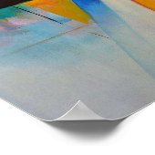 Poster Peinture Abstraite Rouge Jaune Bleu Vert (Coin)