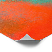 Poster peinture Abstraite, Rouge, Orange, Aqua, Turquoise (Coin)