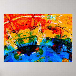 Poster Peinture Abstraite sur mur de béton. illustration.