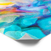 Poster Peinture Abstraite texturée colorée (Coin)