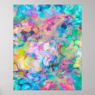 Poster Peinture Abstraite texturée colorée