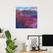 Poster Peinture Abstraite texturée violet rose (Bureau à domicile)