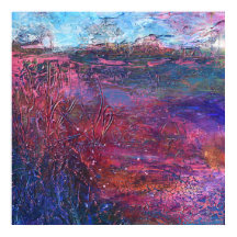 Peinture Abstraite texturée violet rose