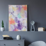 Poster Peinture Abstraite unique colorée amusante<br><div class="desc">Motif de brosse à peinture abstraite couleur blanc,  violet et blanc,  orangé,  vert menthe,  blanc et blanc. Associez ce design à vos couleurs de décoration intérieure et accrochez-vous un peu de couleur sur votre mur !</div>