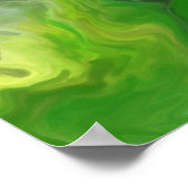 Poster Peinture Abstraite Vague Verte (Coin)