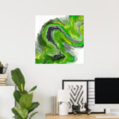 Poster Peinture Abstraite Vague Verte (Bureau à domicile)