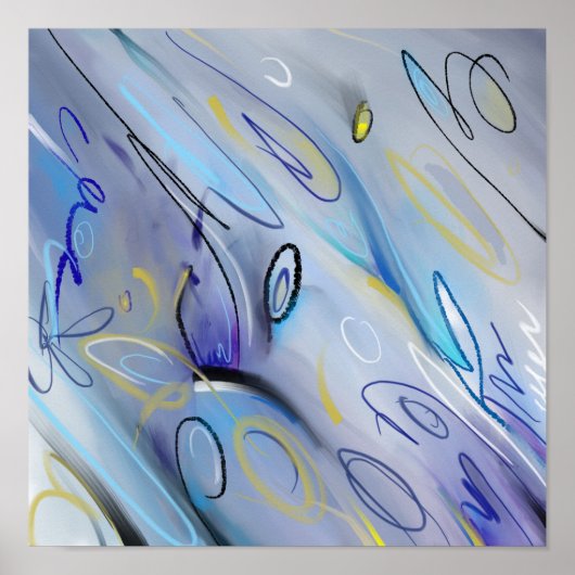 Poster Peinture abstraite violette (Devant)