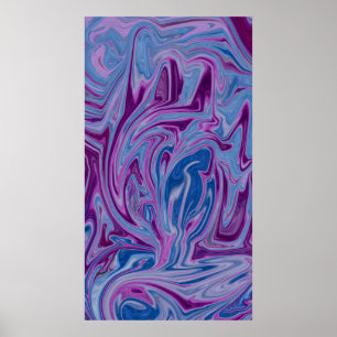 Poster Peinture abstraite violette et bleue