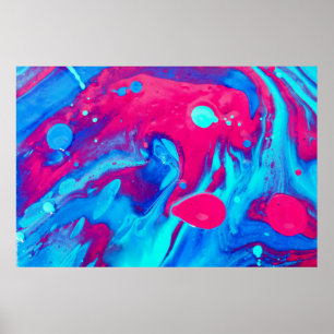 Poster Peinture abstraite violette et bleue