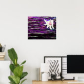 Poster Peinture acrylique Abstraite avec fleur (Bureau à domicile)