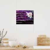 Poster Peinture acrylique Abstraite avec fleur (Cuisine)