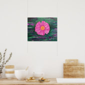 Poster Peinture acrylique Abstraite avec fleur (Cuisine)