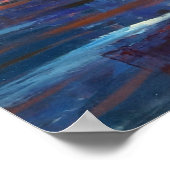 Poster Peinture acrylique Abstraite avec fleur (Coin)