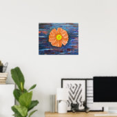 Poster Peinture acrylique Abstraite avec fleur (Bureau à domicile)