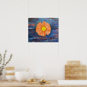 Poster Peinture acrylique Abstraite avec fleur (Cuisine)