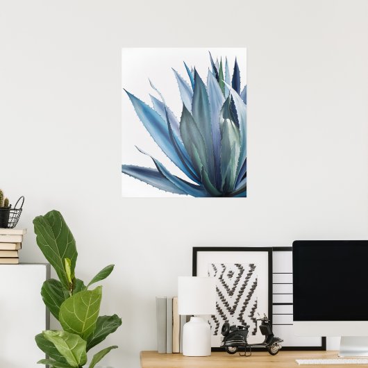 Poster Peinture Acrylique Agave Bleue (Bureau à domicile)