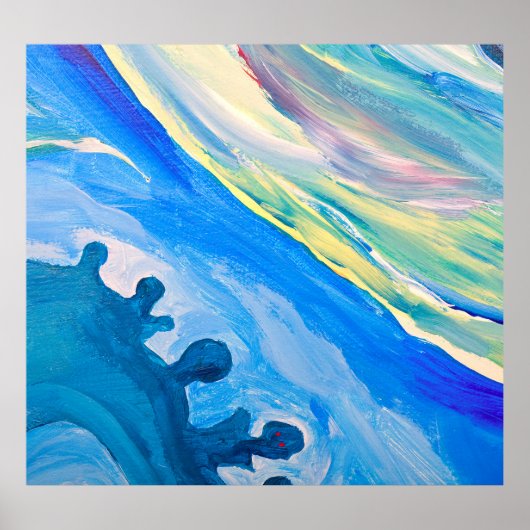 Poster Peinture acrylique colorée, arrière - plan texturé (Devant)