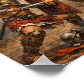 Poster Peinture acrylique de combat de gladiateurs samnit (Coin)